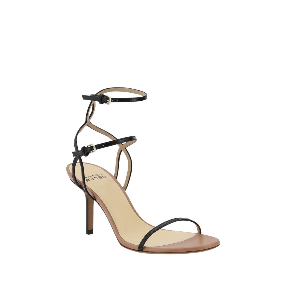 Francesco Russo Elegant Leather Ankle Strap Sandals