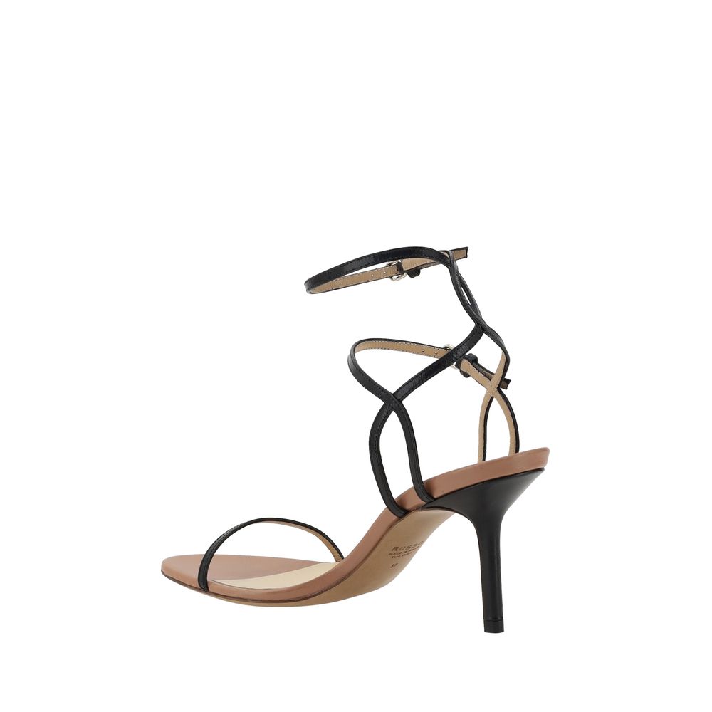 Francesco Russo Elegant Leather Ankle Strap Sandals