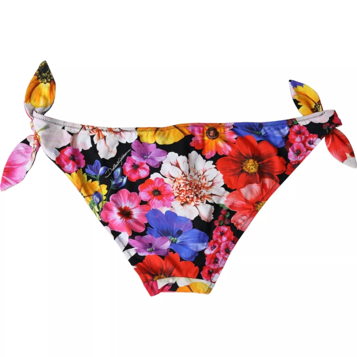 Dolce & Gabbana Black Floral Print Bikini Bottom