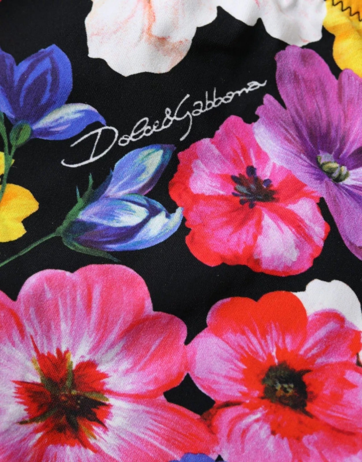 Dolce & Gabbana Black Floral Print Bikini Bottom
