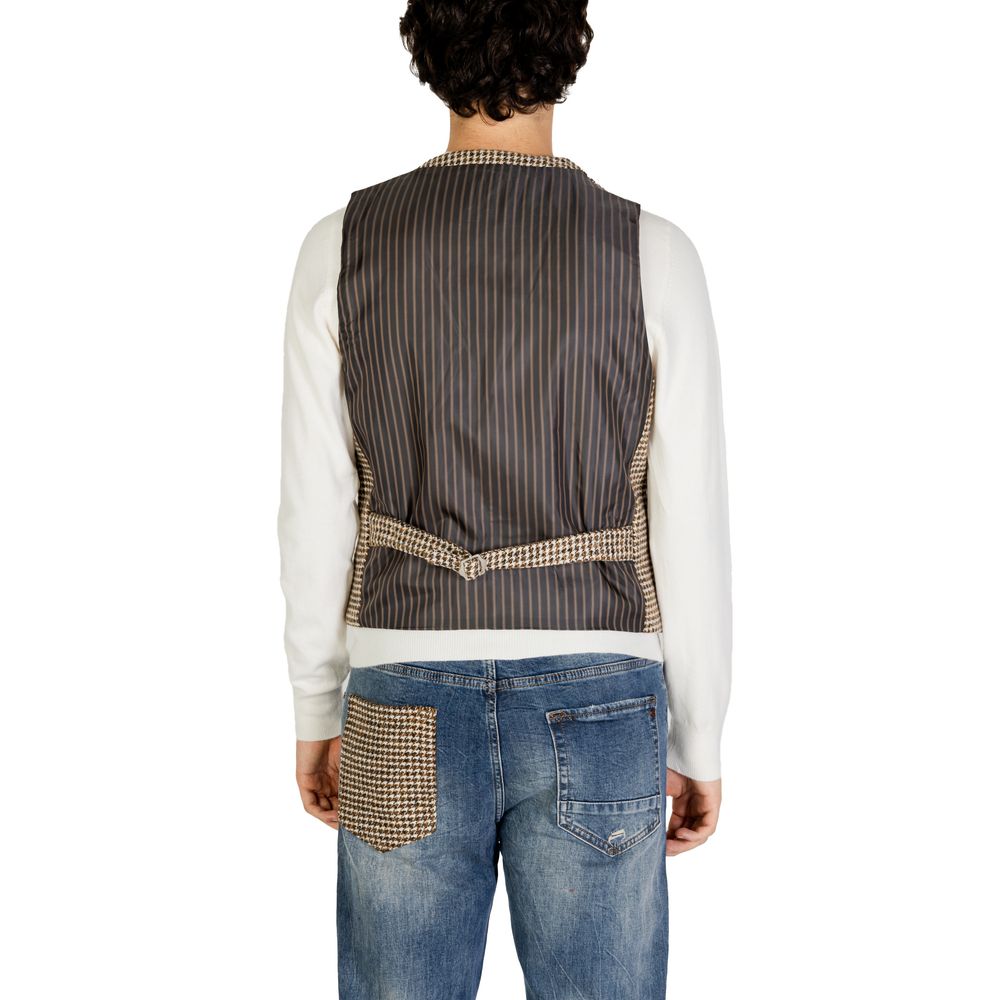 Gianni Lupo Beige Wool Vest for Men