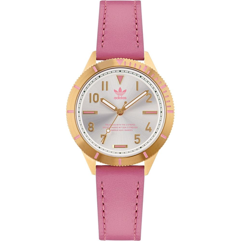 Adidas Multicolor Leather Pink Quartz Watch