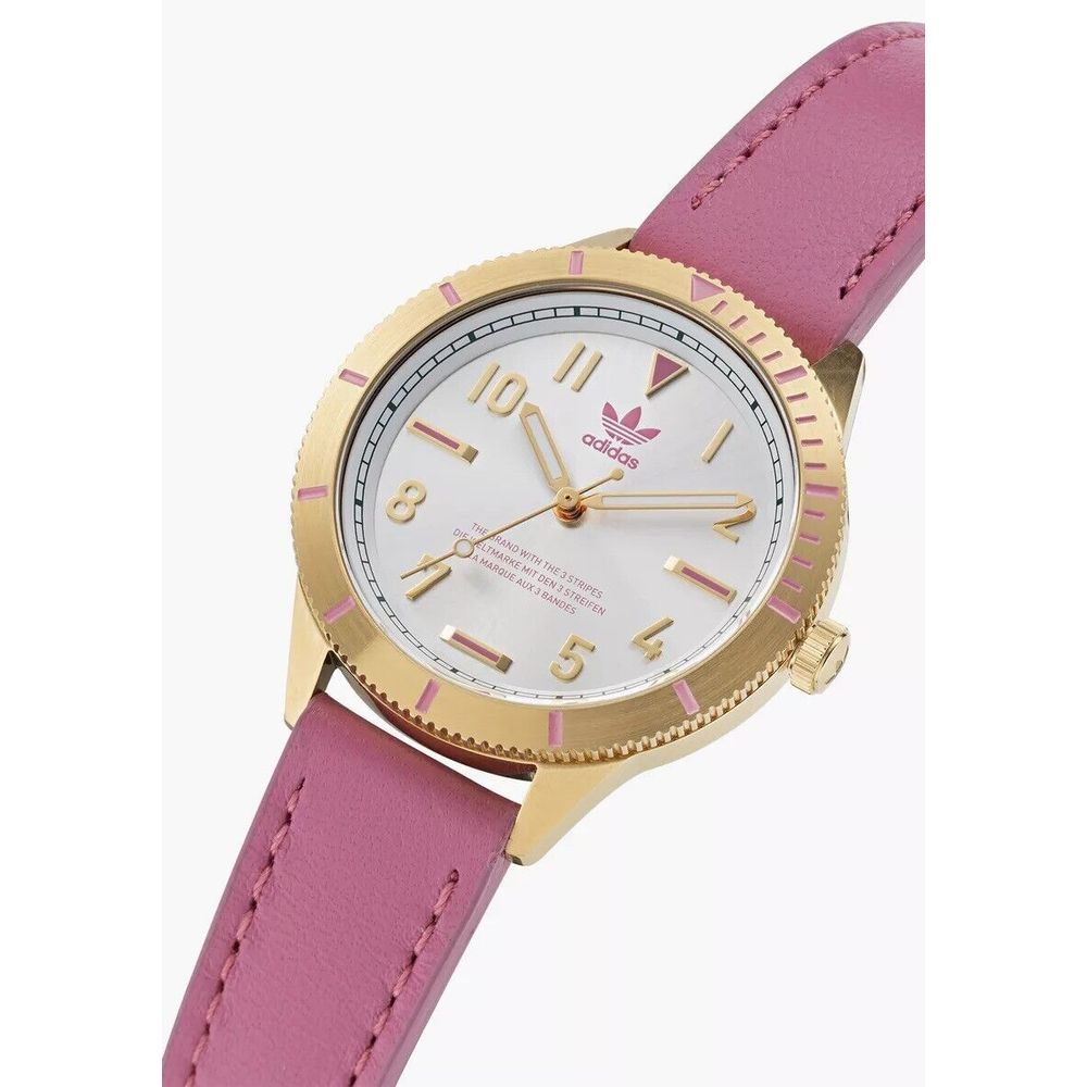 Adidas Multicolor Leather Pink Quartz Watch