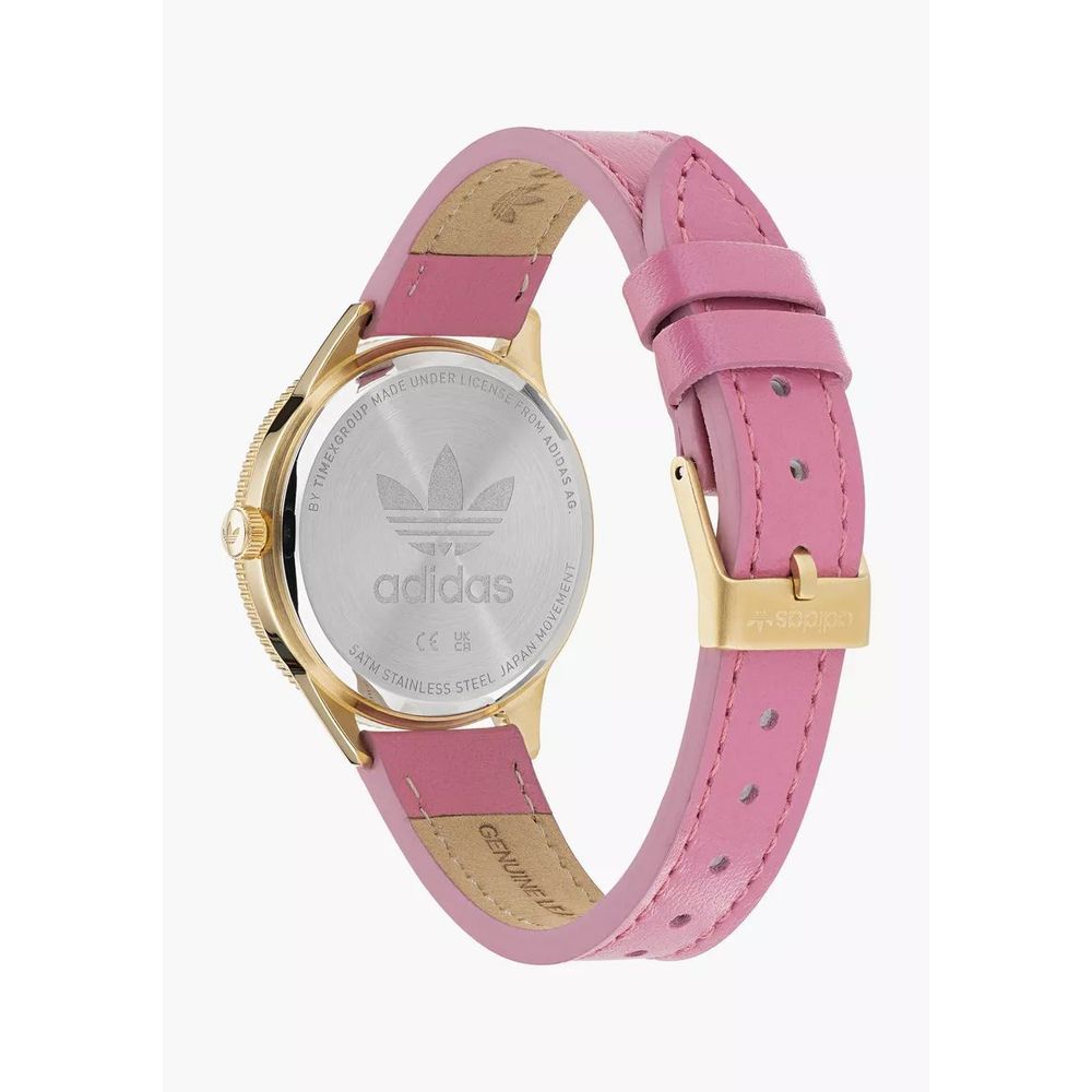 Adidas Multicolor Leather Pink Quartz Watch