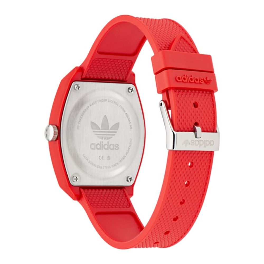 Adidas Red Silicone Quartz Sports Watch