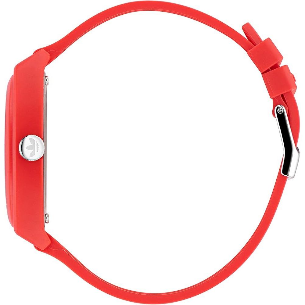 Adidas Red Silicone Quartz Sports Watch