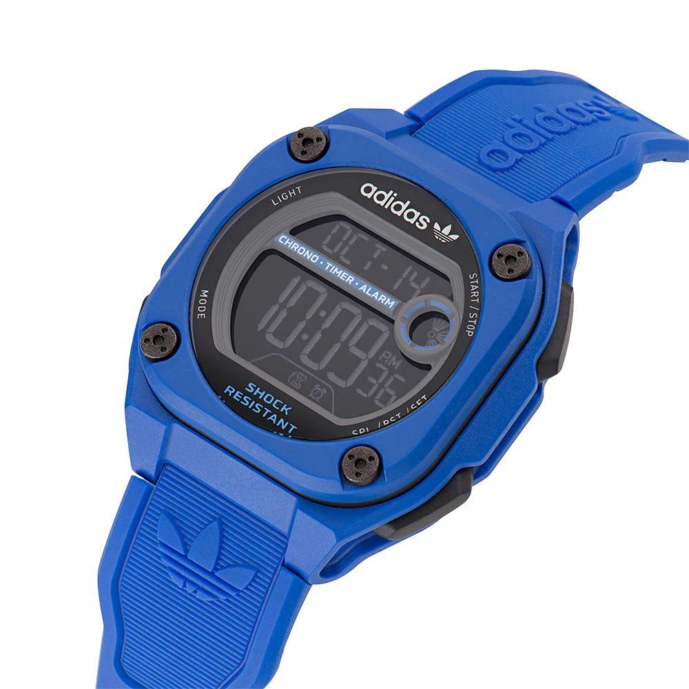 Adidas Blue Silicone Quartz Sports Watch