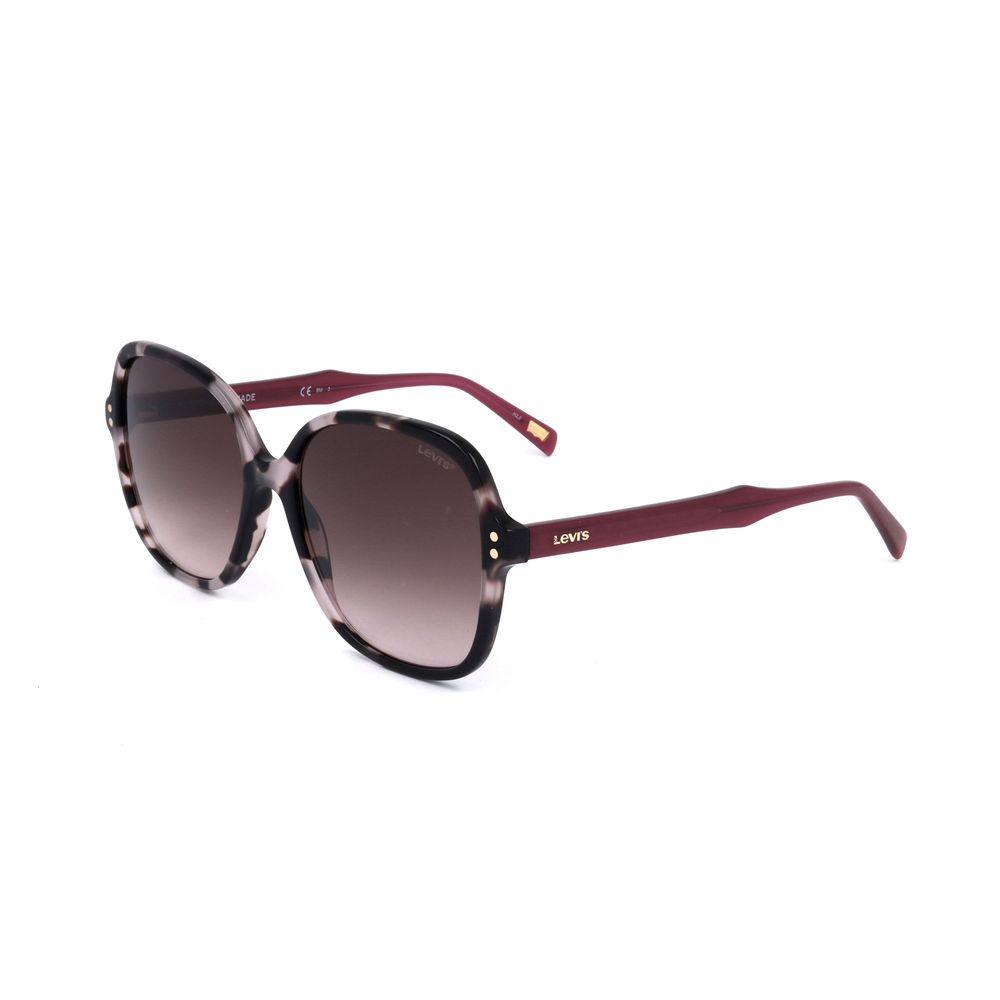 Levi’s Women’s Sunglasses – Black Metal Frame with Purple Lenses, 57mm