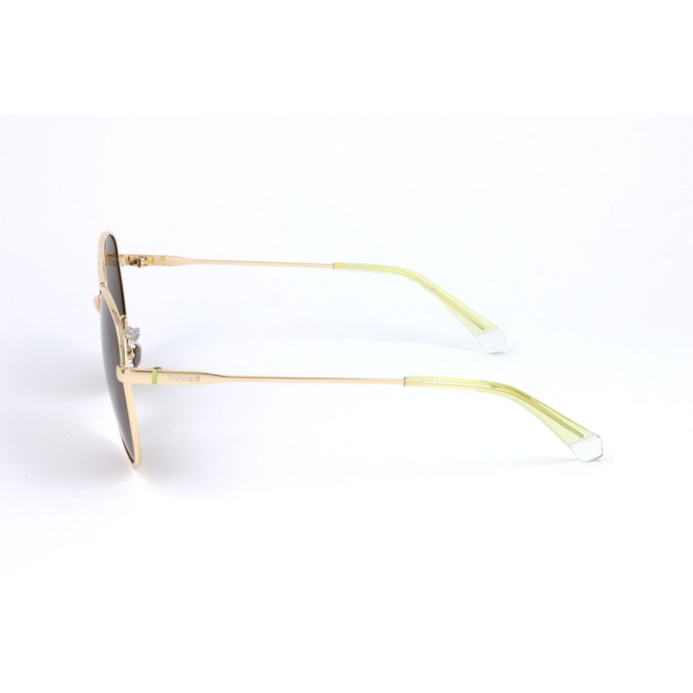 Polaroid Unisex Sunglasses – Golden Metal Frame with Brown Lenses, 60mm