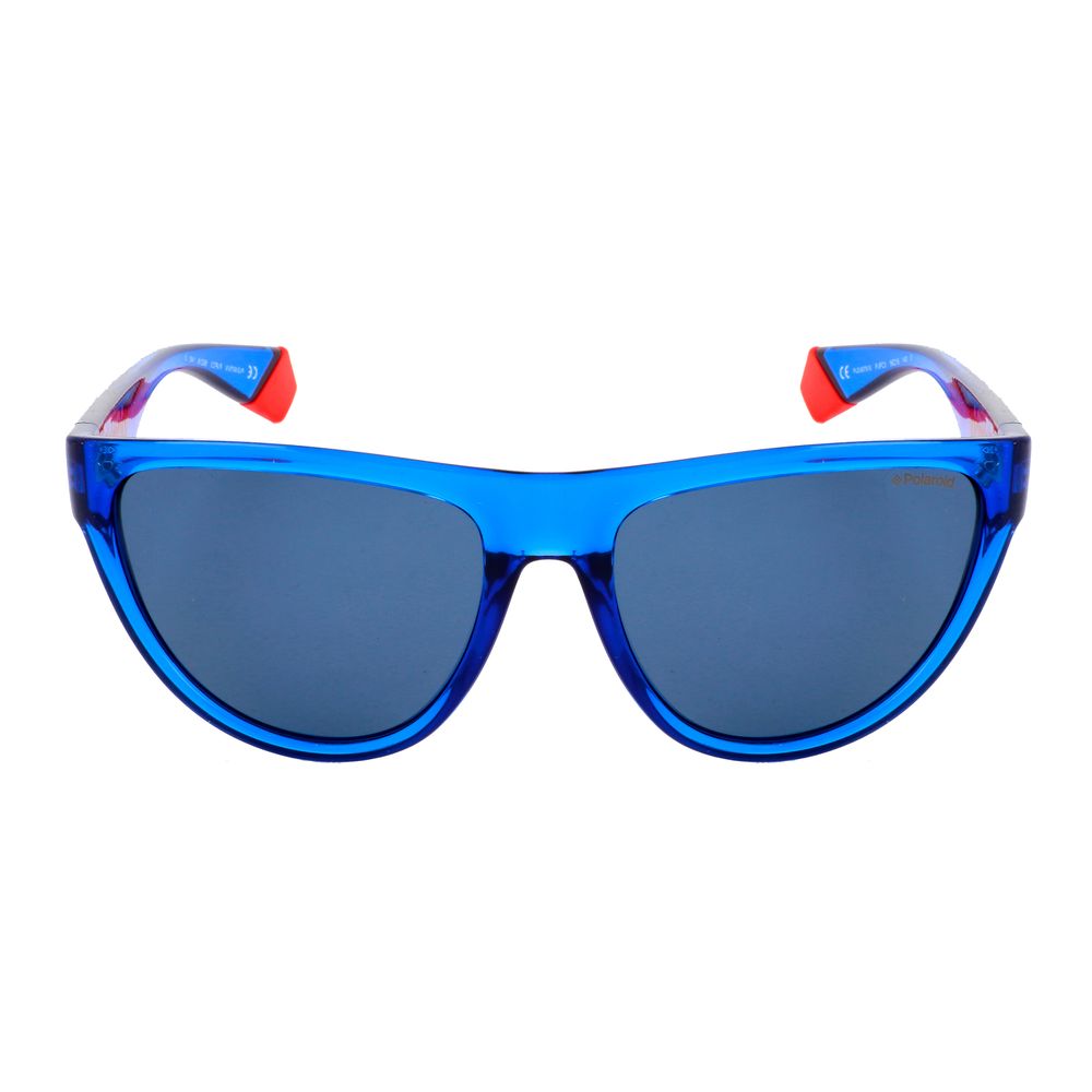 Polaroid Women's Sunglasses – Blue Resin Square Frame, 56mm