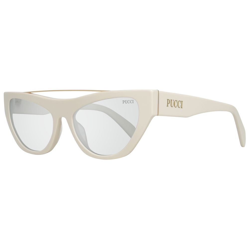 Emilio Pucci Women’s Sunglasses – White Metal Frame with Gradient Lenses, 55mm