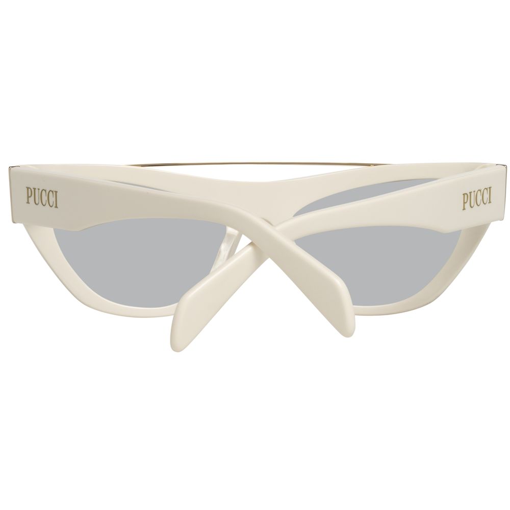 Emilio Pucci Women’s Sunglasses – White Metal Frame with Gradient Lenses, 55mm