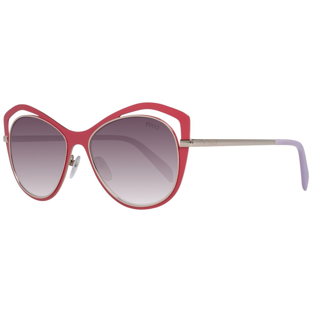 Emilio Pucci Women’s Sunglasses – Red Metal Frame, 56mm