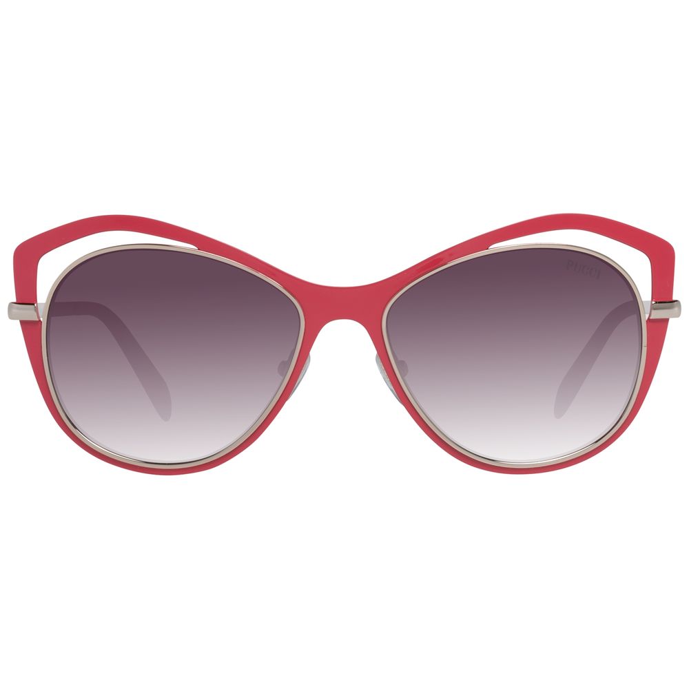 Emilio Pucci Women’s Sunglasses – Red Metal Frame, 56mm