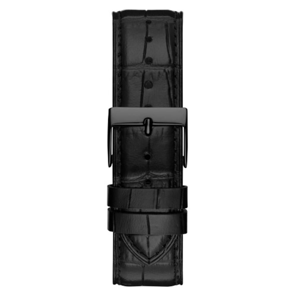 Guess Men’s Watch, Analog Dial, Black Leather Strap