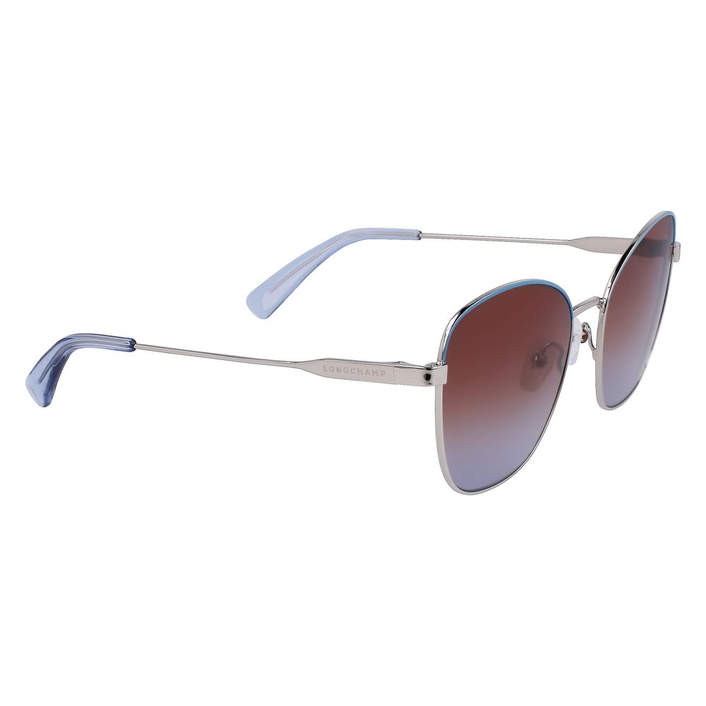 Longchamp Women’s Sunglasses – Grey Metal Frame with Gradient Lenses, 57mm