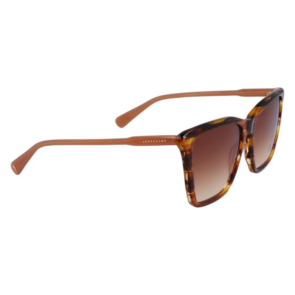 Longchamp Women’s Sunglasses – Stylish Brown Acetate Frame, 56mm