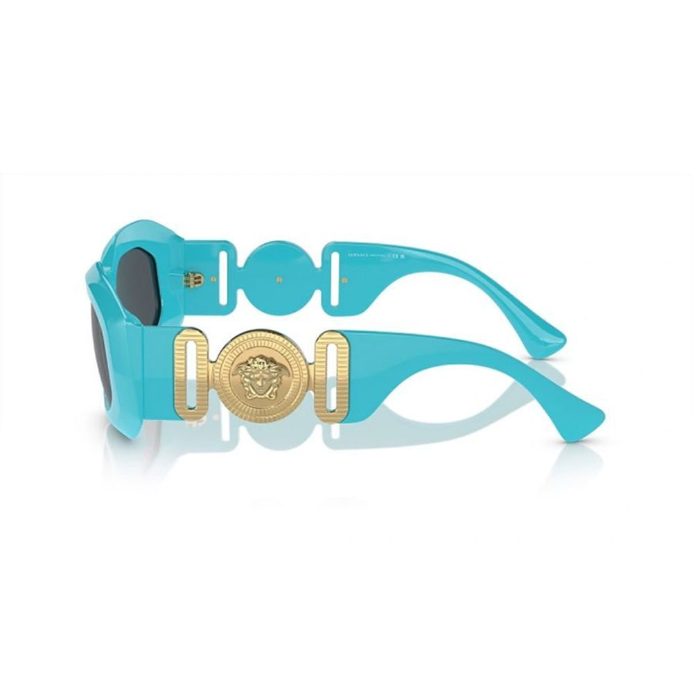 Versace Women's Blue Medusa Biggie Sunglasses with Grey Lenses - Medusa Emblem Design