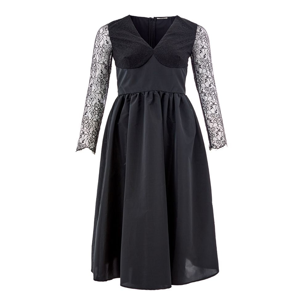 Elegant Black Polyester Dress by Lardini