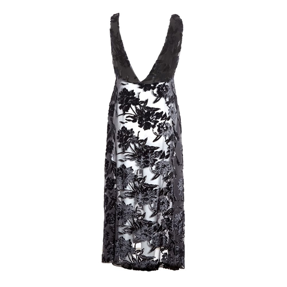 Elegant Black Viscose Dress by Lardini