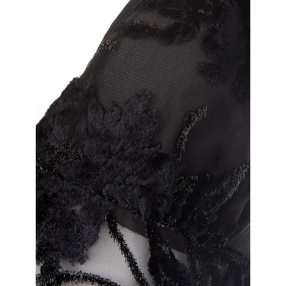 Elegant Black Viscose Dress by Lardini
