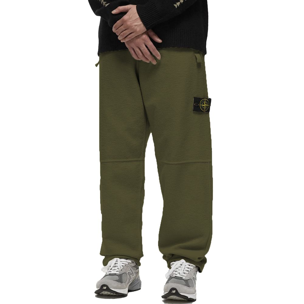 Stone Island Green Cotton Fleece Trousers