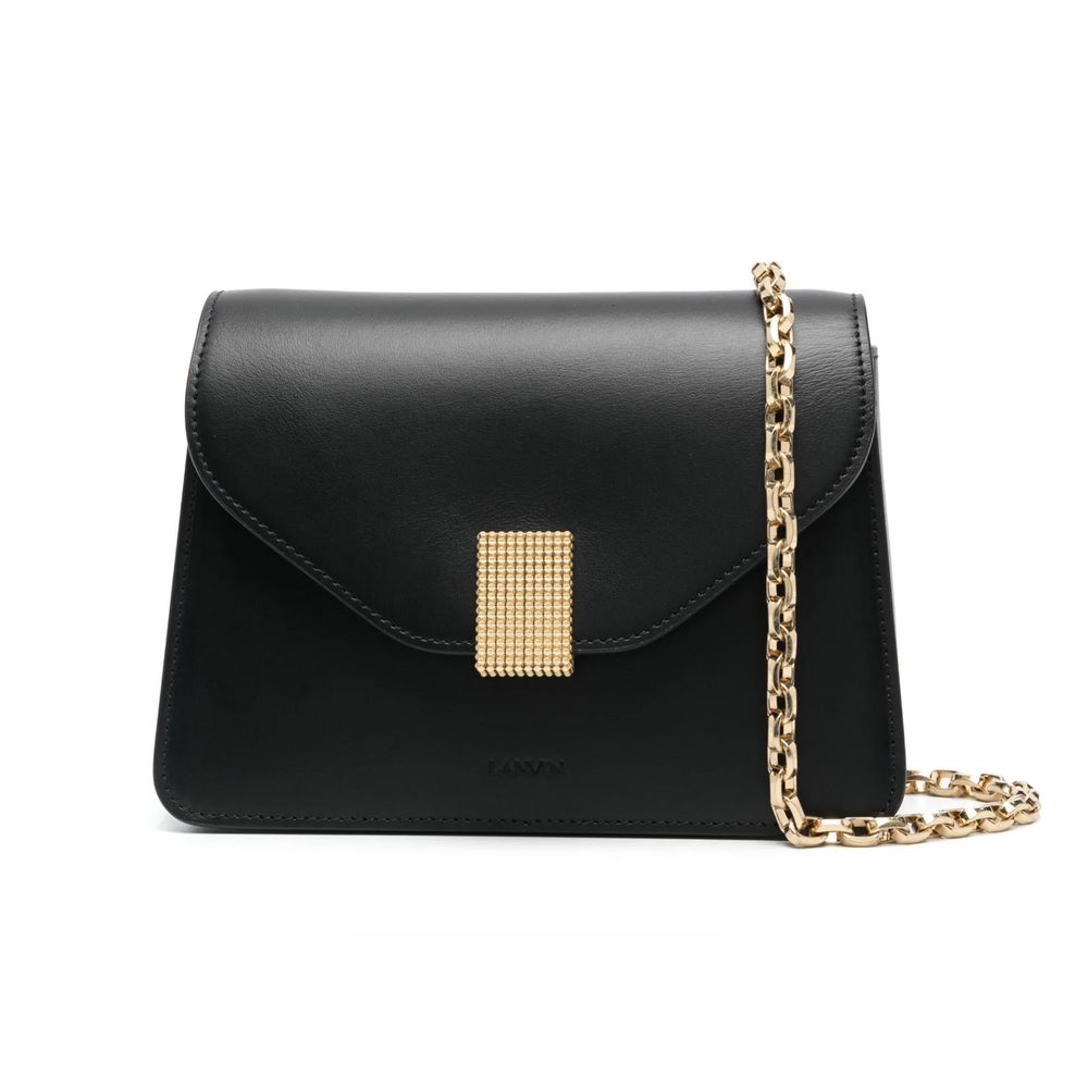 Lanvin Black Leather Handbag - Elegant Italian Craftsmanship