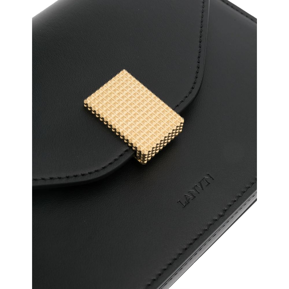Lanvin Black Leather Handbag - Elegant Italian Craftsmanship