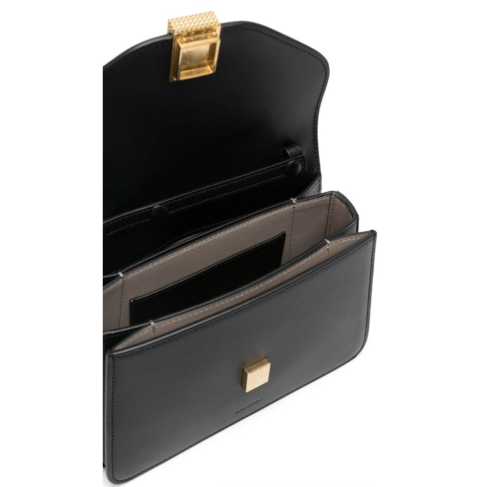 Lanvin Black Leather Handbag - Elegant Italian Craftsmanship