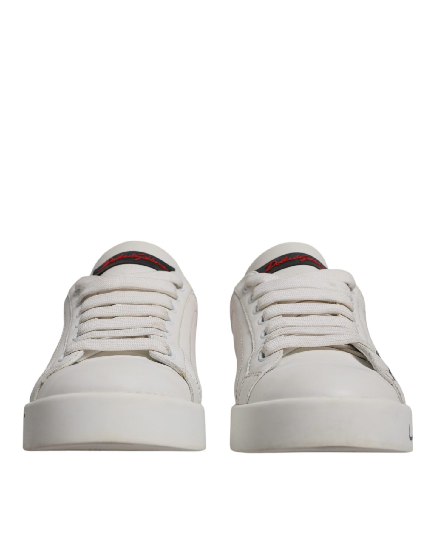 Dolce & Gabbana Women's Red & White Logo Portofino Sneakers