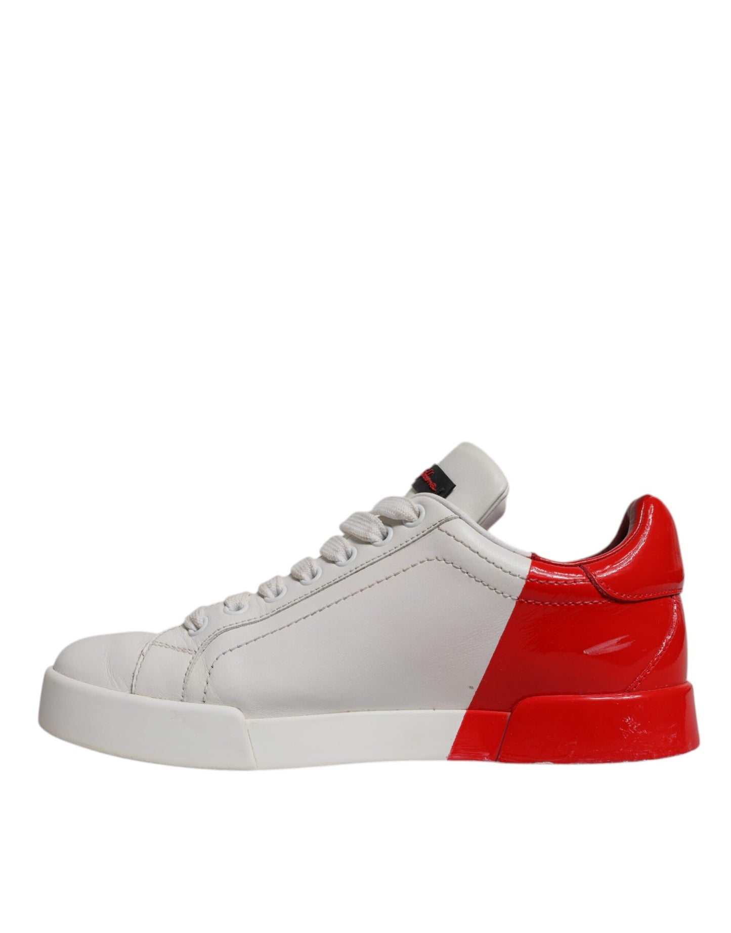 Dolce & Gabbana Women's Red & White Logo Portofino Sneakers