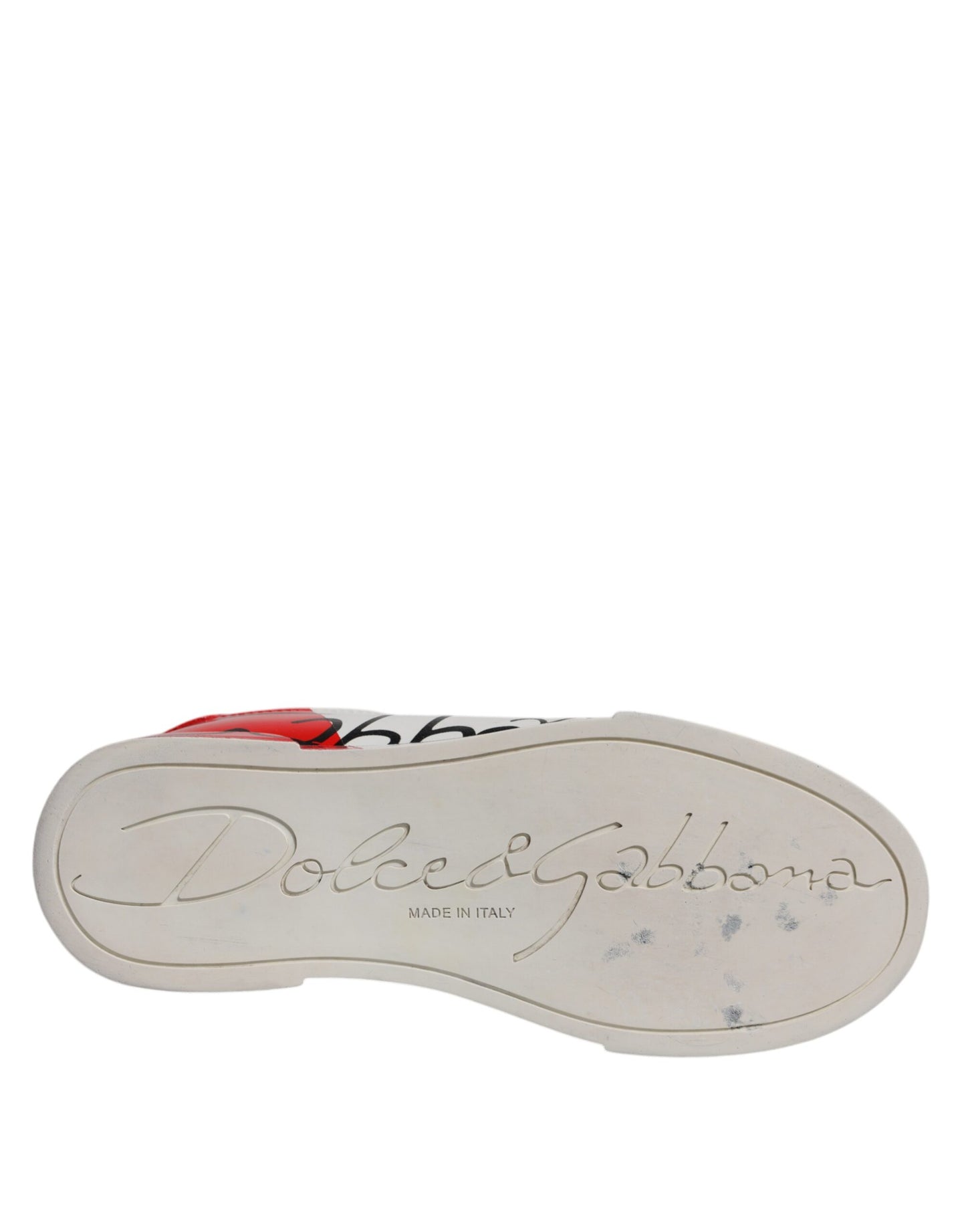 Dolce & Gabbana White & Red Logo Portofino Sneakers for Women