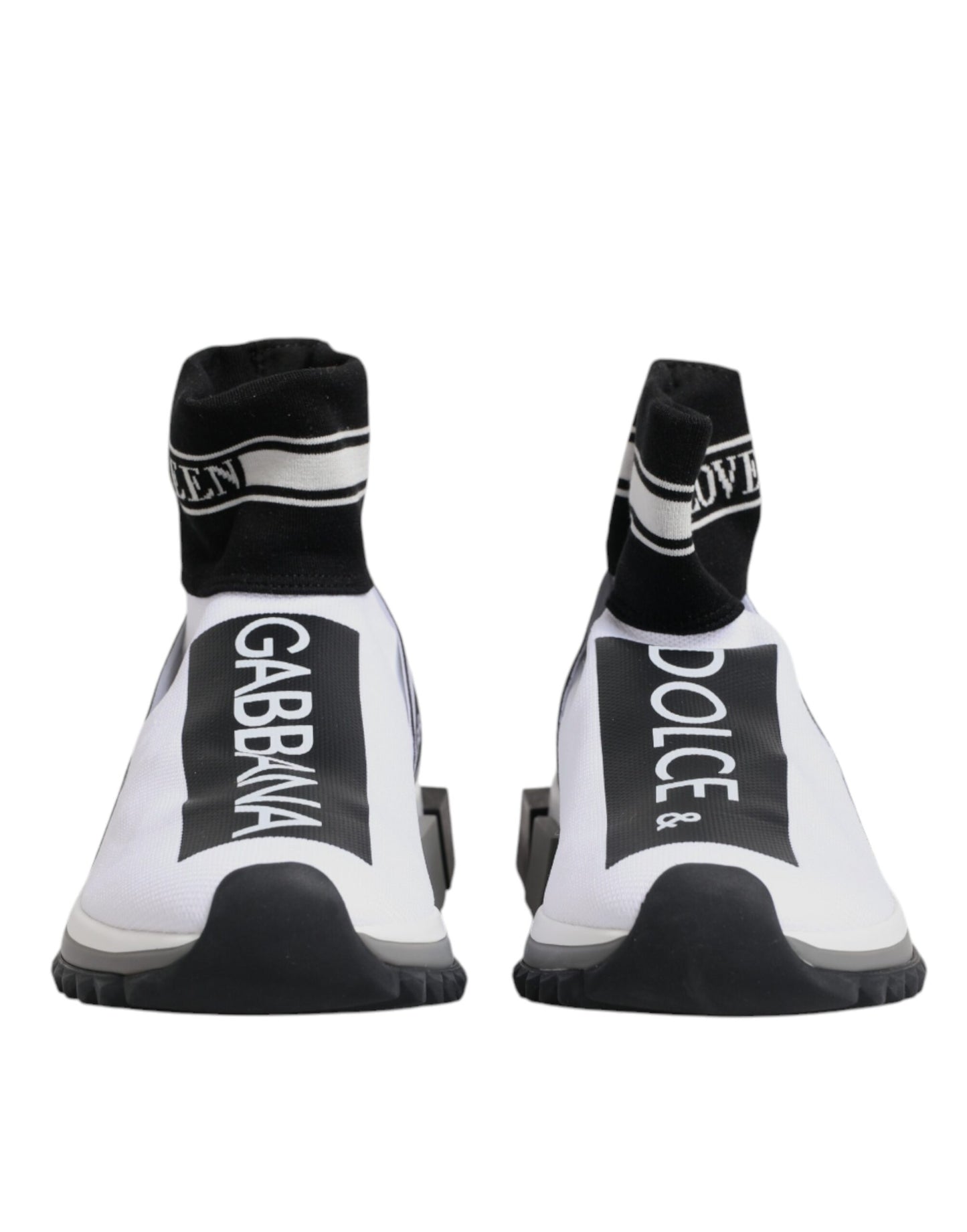 Dolce & Gabbana Sorrento White Black Socks Sneakers Shoes