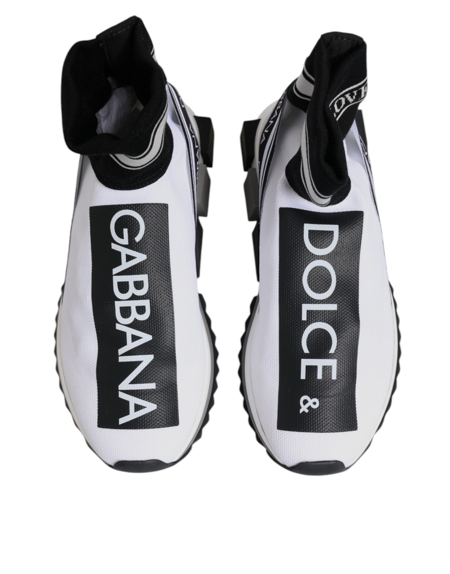 Dolce & Gabbana Sorrento White Black Socks Sneakers Shoes