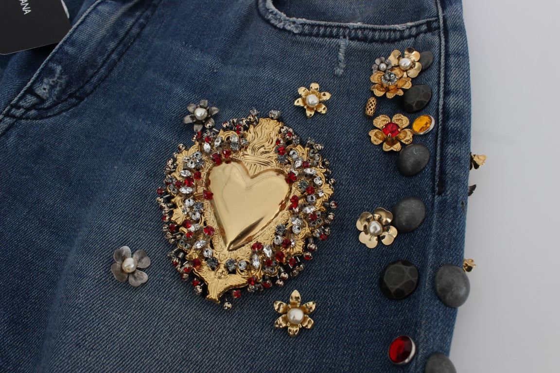 - Enchanted Sicily Embellished Boyfriend Jeans