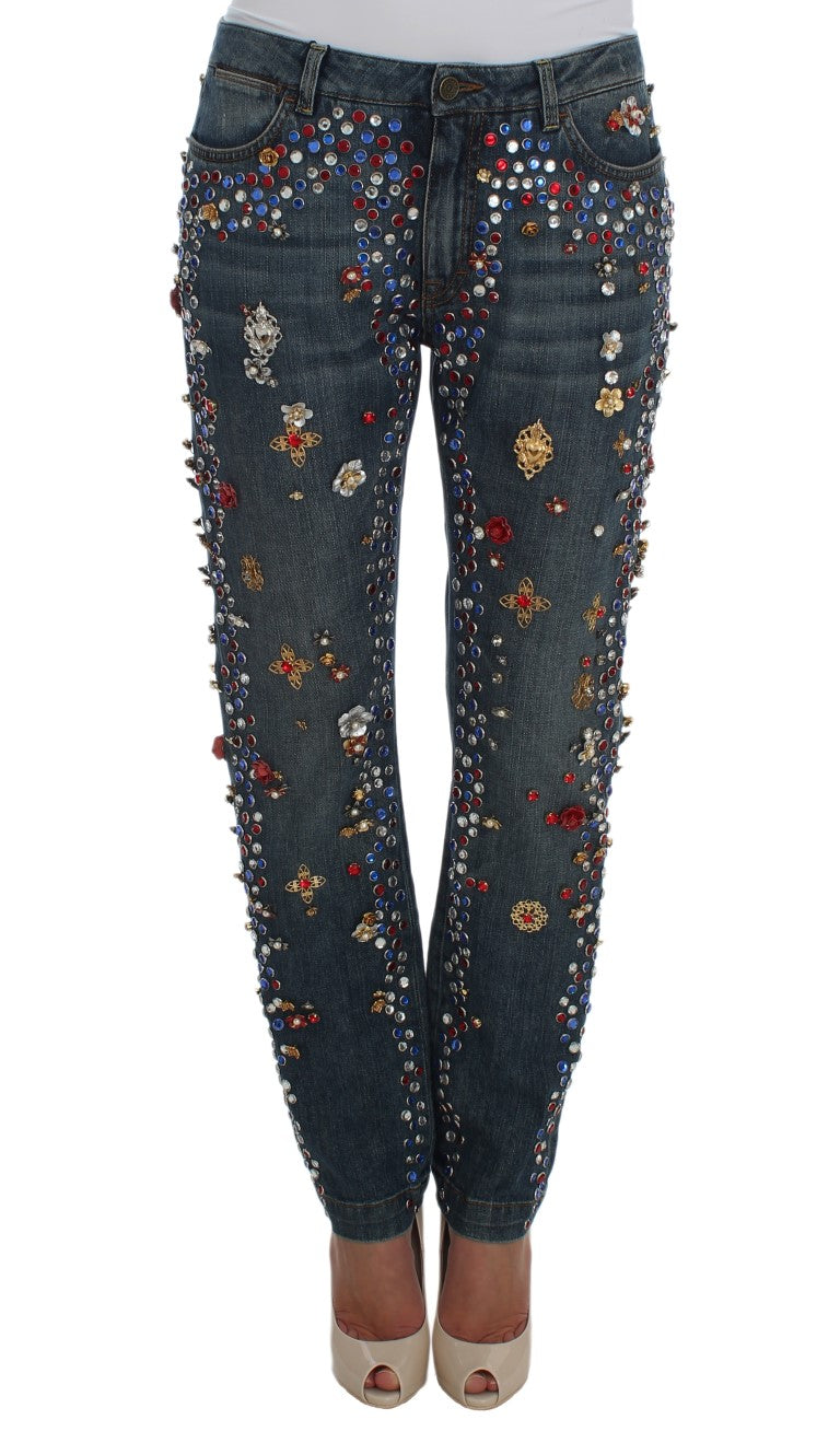 - Enchanted Sicily Crystal Heart Boyfriend Jeans