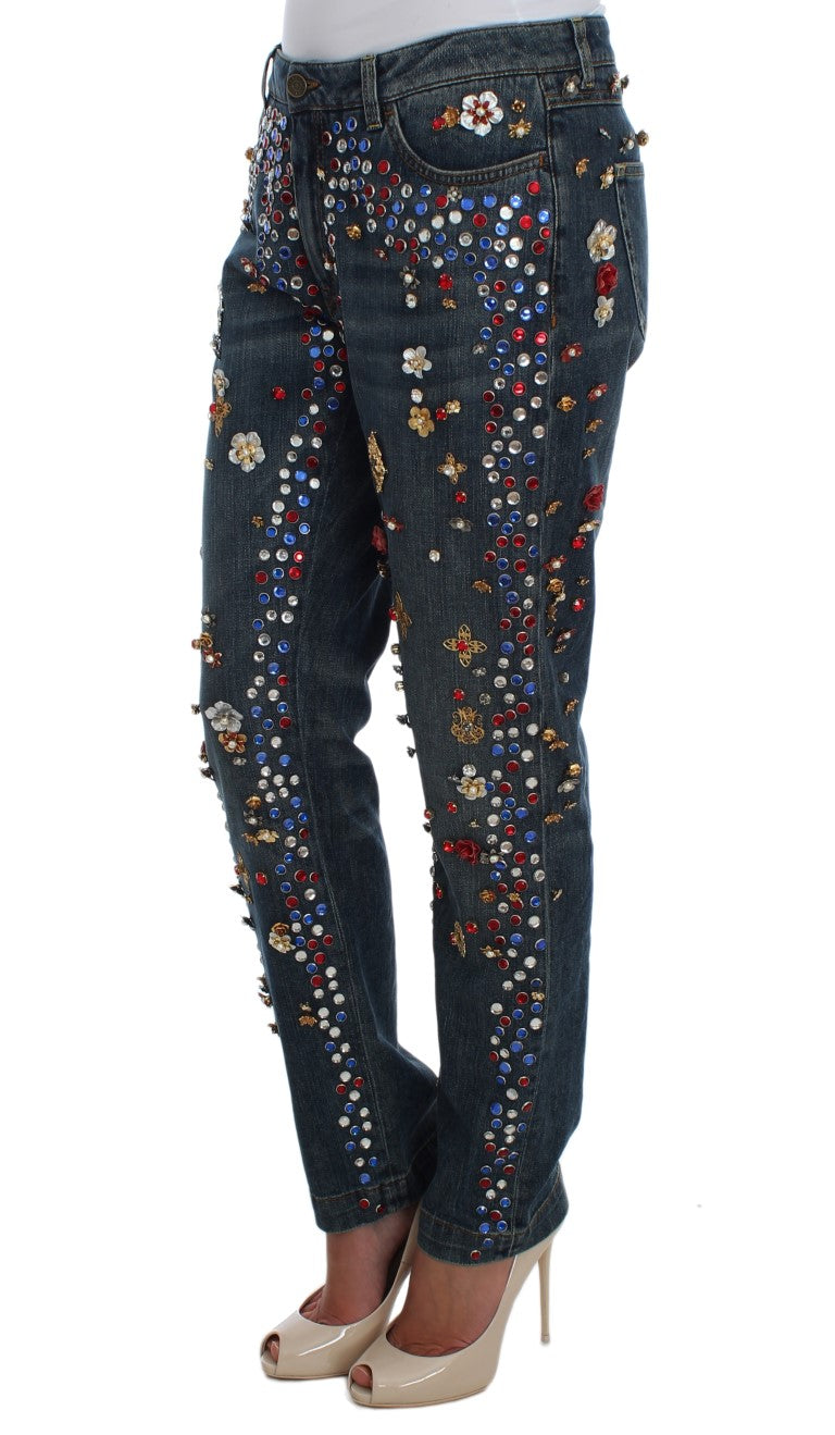 - Enchanted Sicily Crystal Heart Boyfriend Jeans