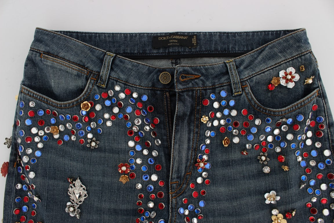 - Enchanted Sicily Crystal Heart Boyfriend Jeans