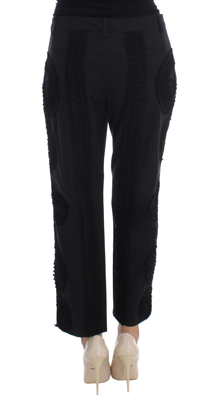 - Elegant Black Torero Capri Pants