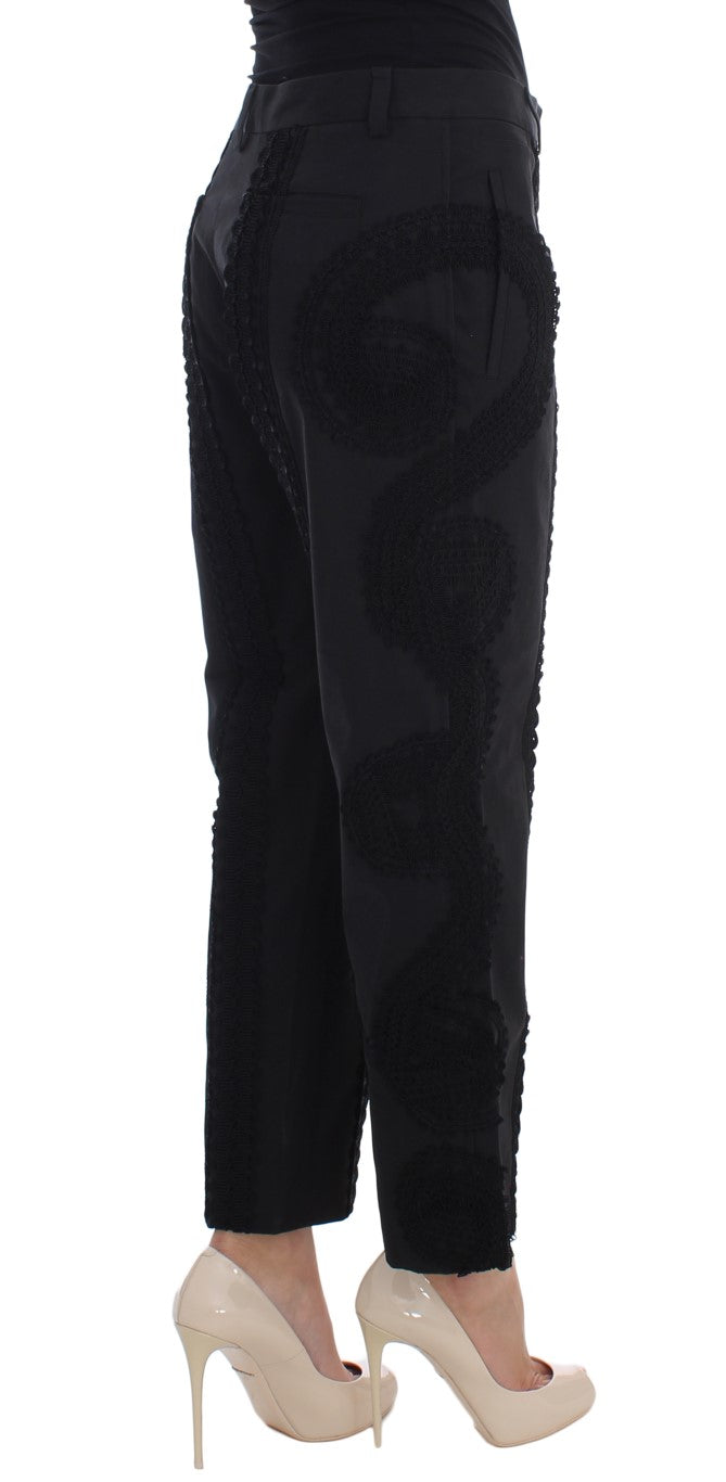 - Elegant Black Torero Capri Pants