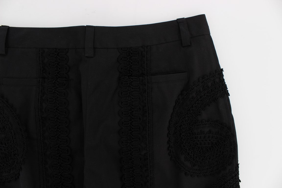 - Elegant Black Torero Capri Pants