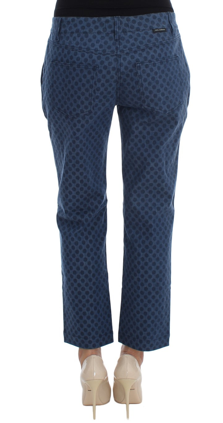 - Polka Dotted Capri Stretch Jeans