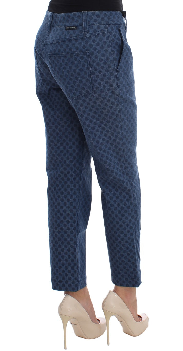 - Polka Dotted Capri Stretch Jeans