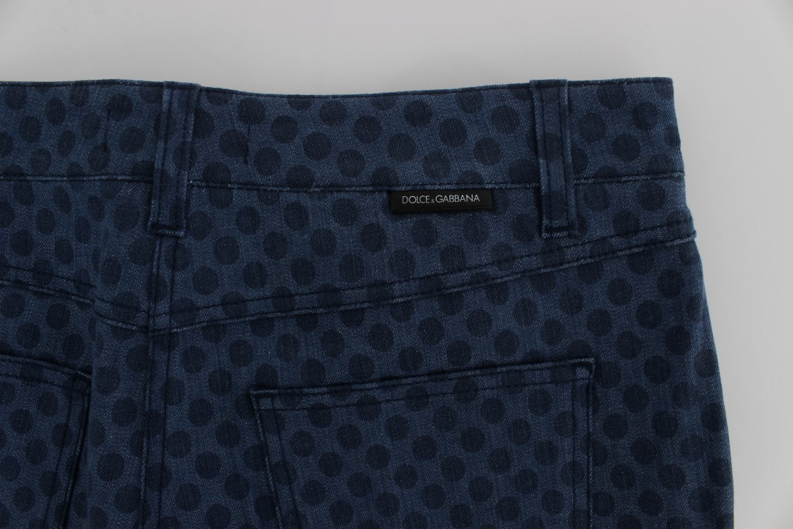 - Polka Dotted Capri Stretch Jeans