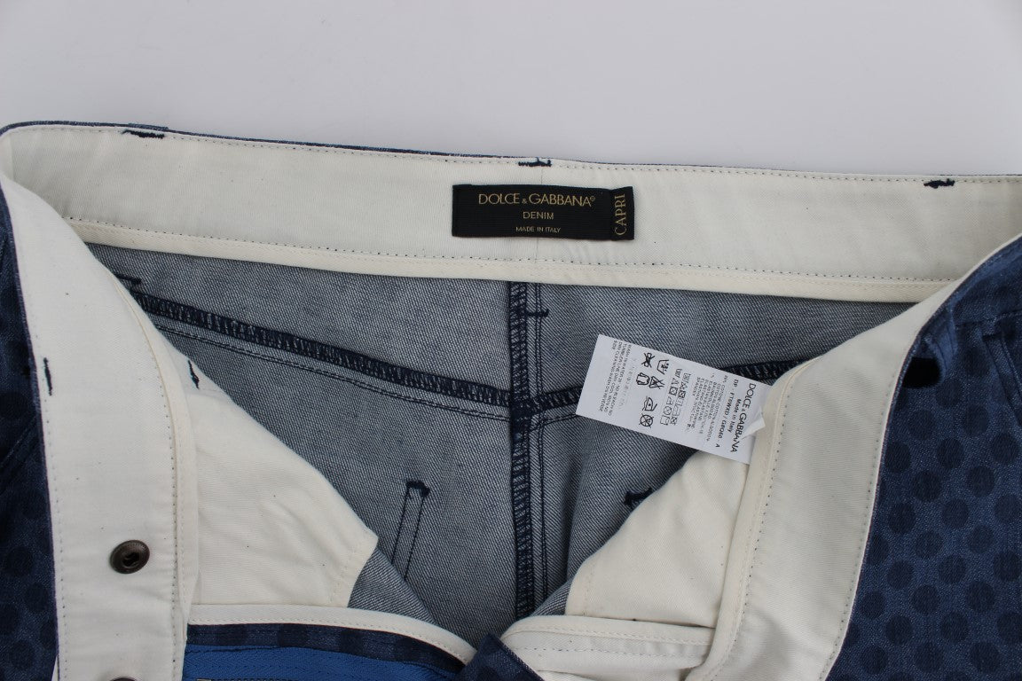 - Polka Dotted Capri Stretch Jeans