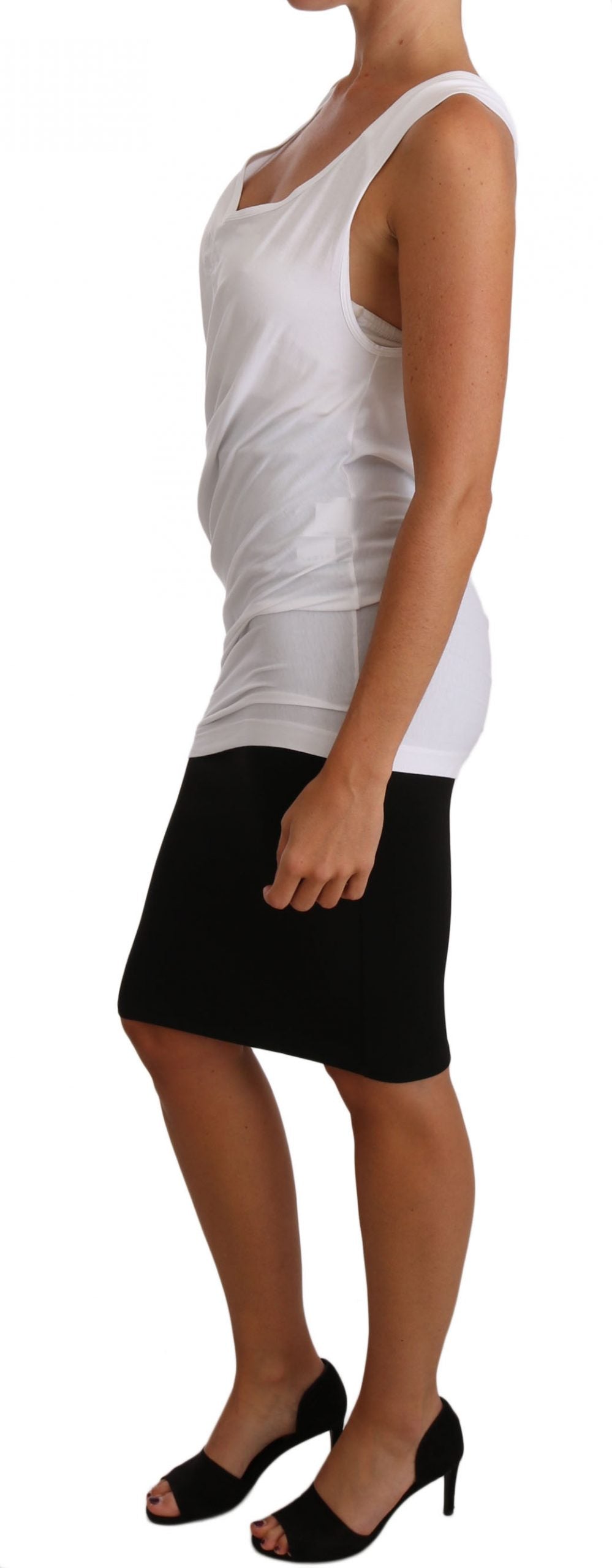 - Elegant White Tie Back Tank Top Tee