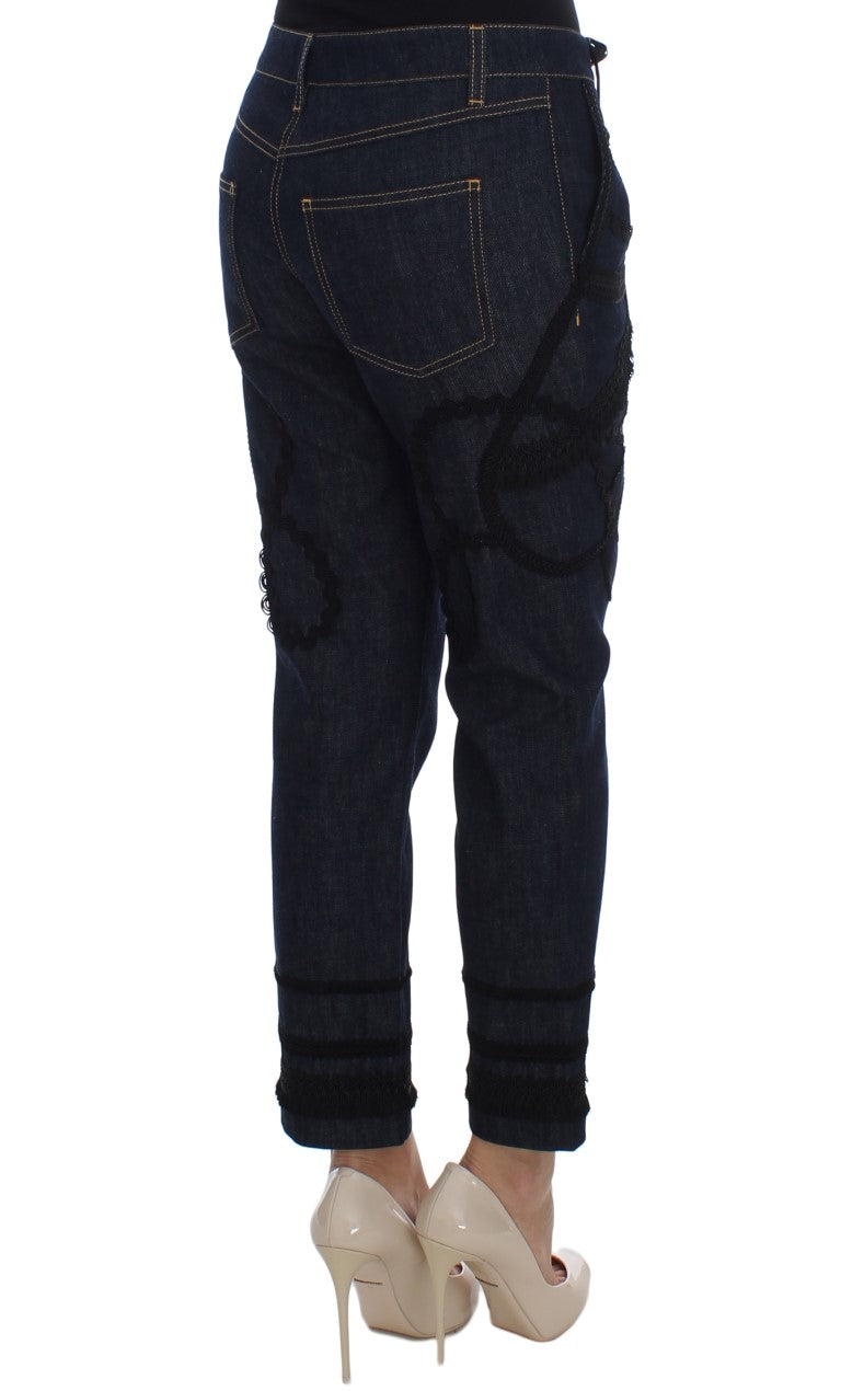 - Embroidered Capri Jeans for Elegant Styling