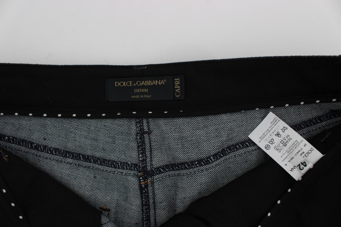 - Embroidered Capri Jeans for Elegant Styling