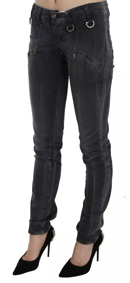 John Galliano Grey Washed Low Waist Skinny Denim Jeans