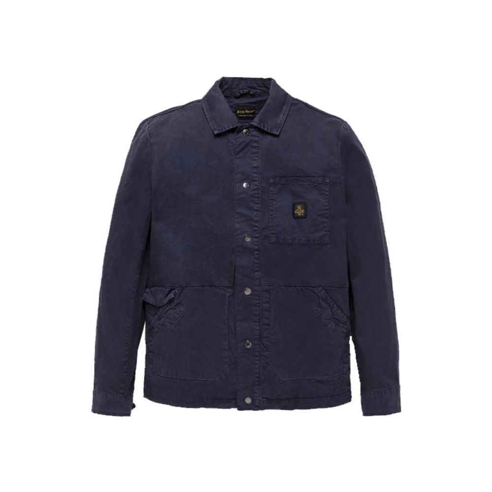 RefrigiWear Men's Jacket Shirt – Blue Cotton